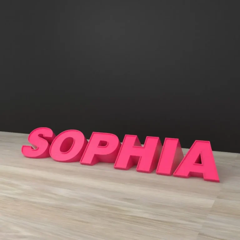 Texte 3D incliné prénom Sophia